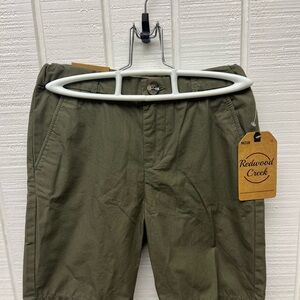 Redwood Creek Green Boys Size 12 Khaki Shorts 100% Cotton NWT Flat Front Casual